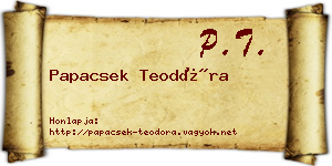 Papacsek Teodóra névjegykártya